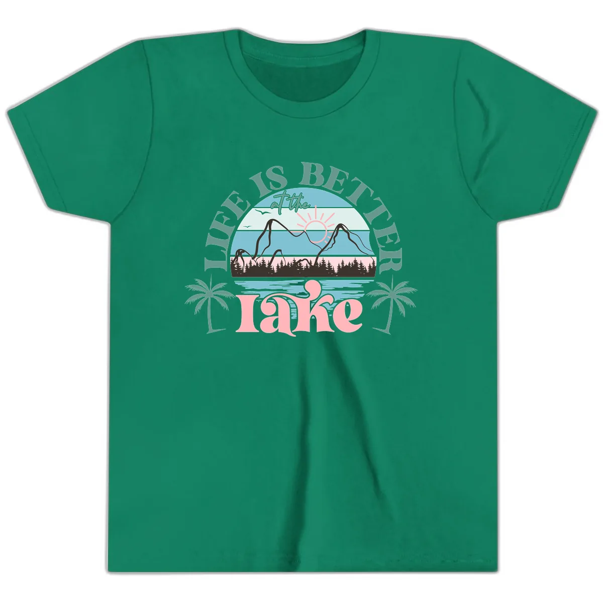 Life Is Better At The Lake Design Youth T-Shirt in Kelly