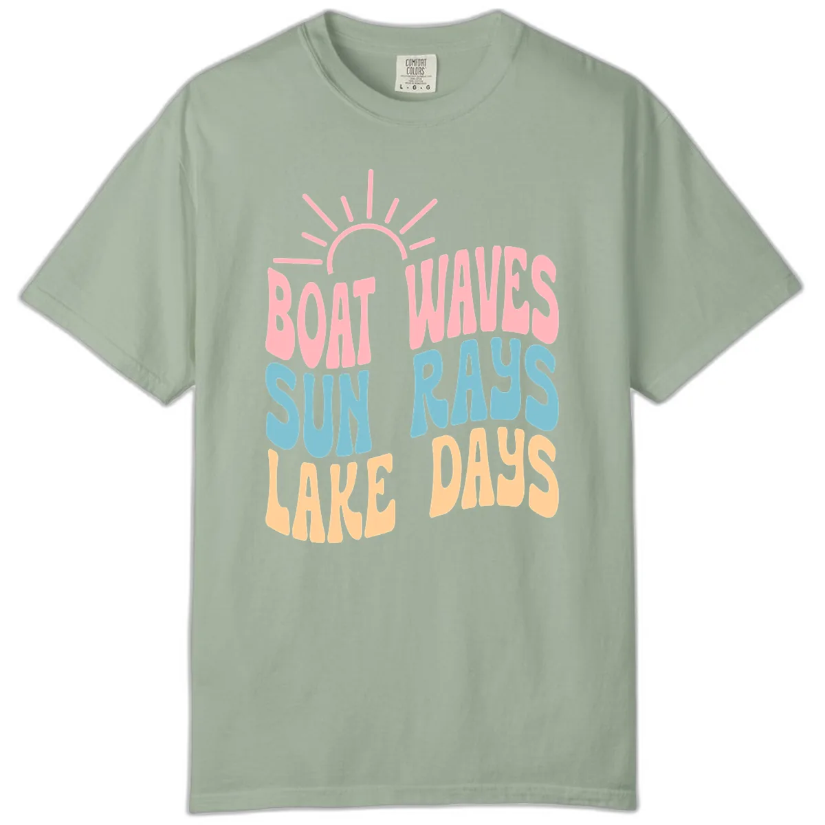 Boat Waves Sun Rays Lake Days Comfort Color in Bay