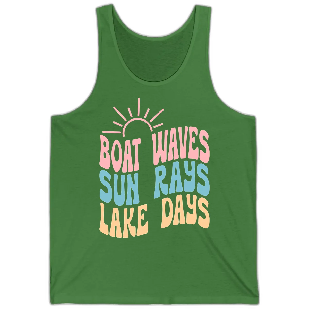 Boat Waves Sun Rays Lake Days Tank in Leaf