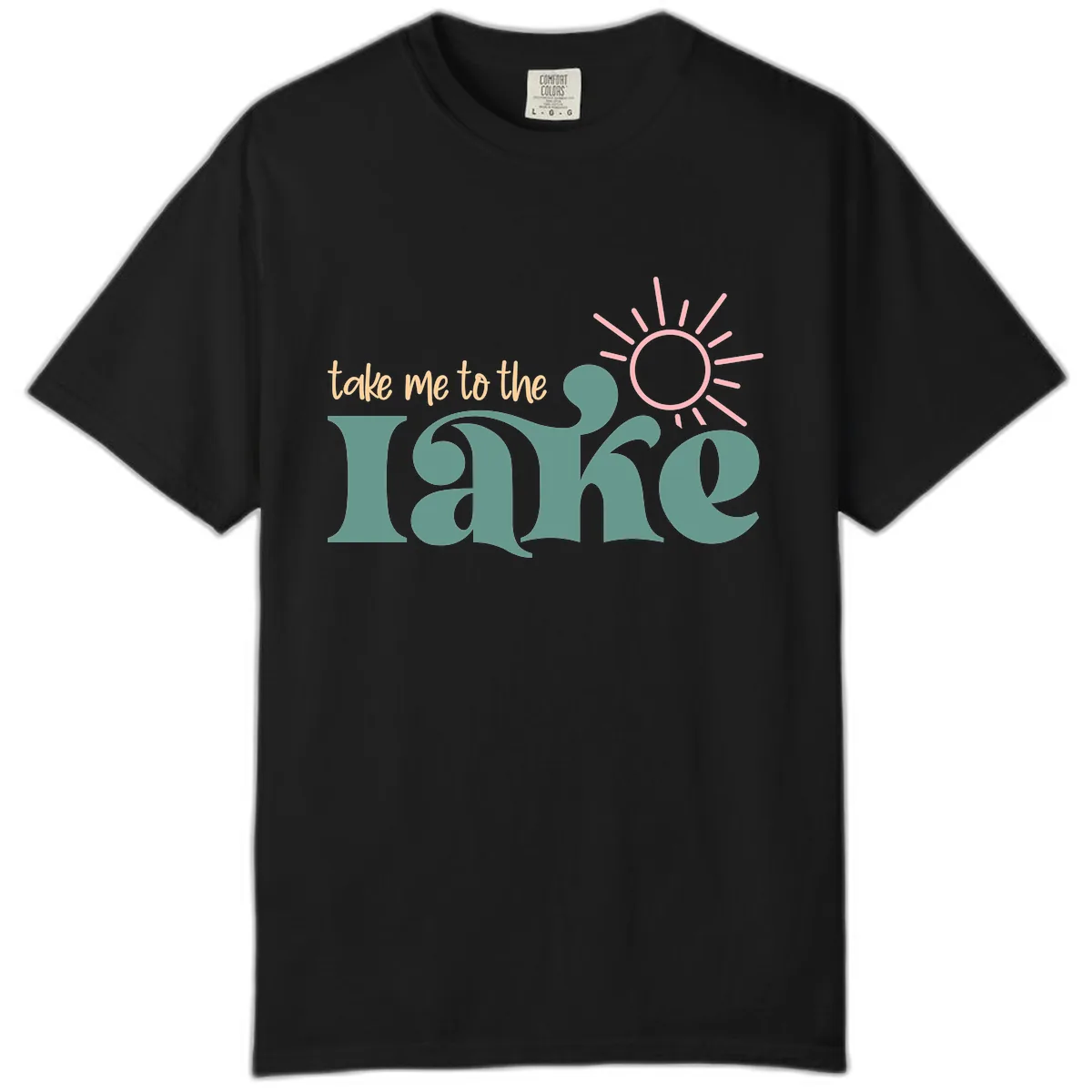 Take Me To The Lake Retro Design Comfort Color in Black