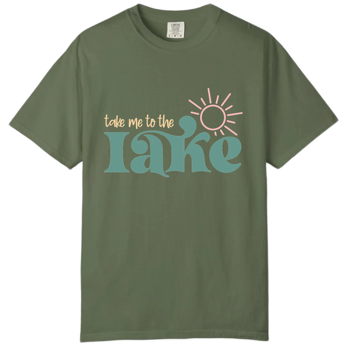 Take Me To The Lake Retro Design Comfort Color in Sage