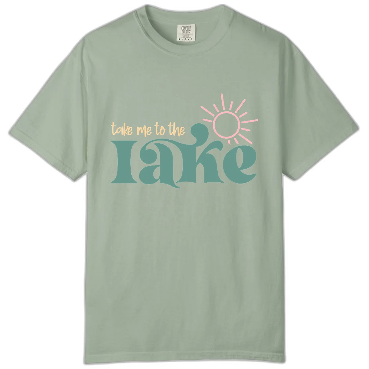 Take Me To The Lake Retro Design Comfort Color in Bay