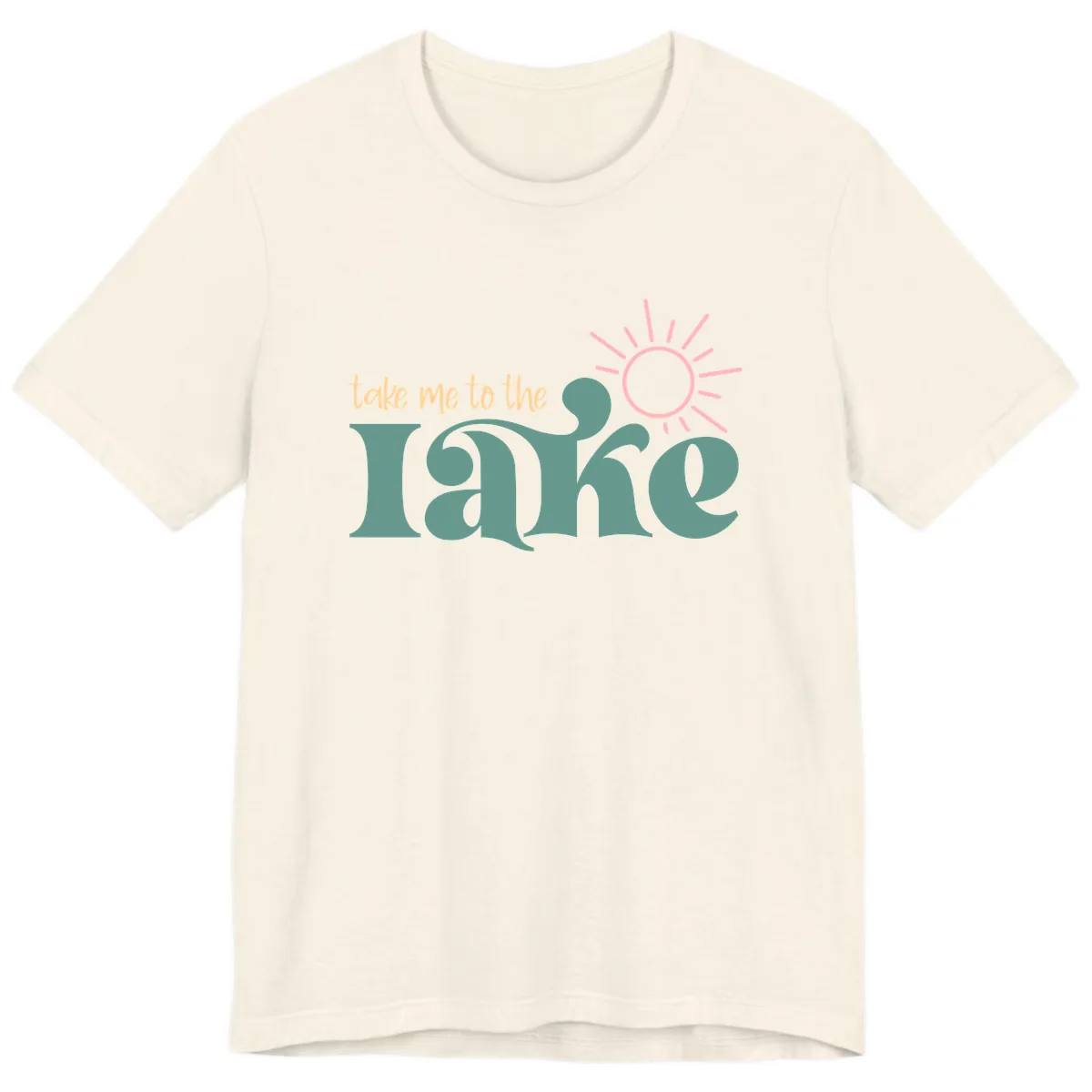 Take Me To The Lake Retro Design Premium T-Shirt in Natural