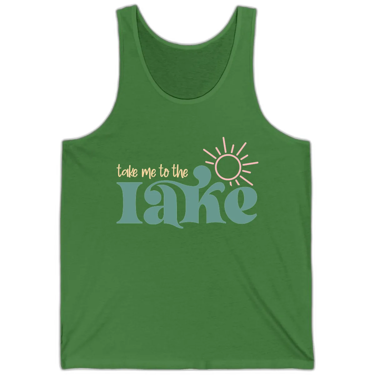 Take Me To The Lake Retro Design Tank in Leaf