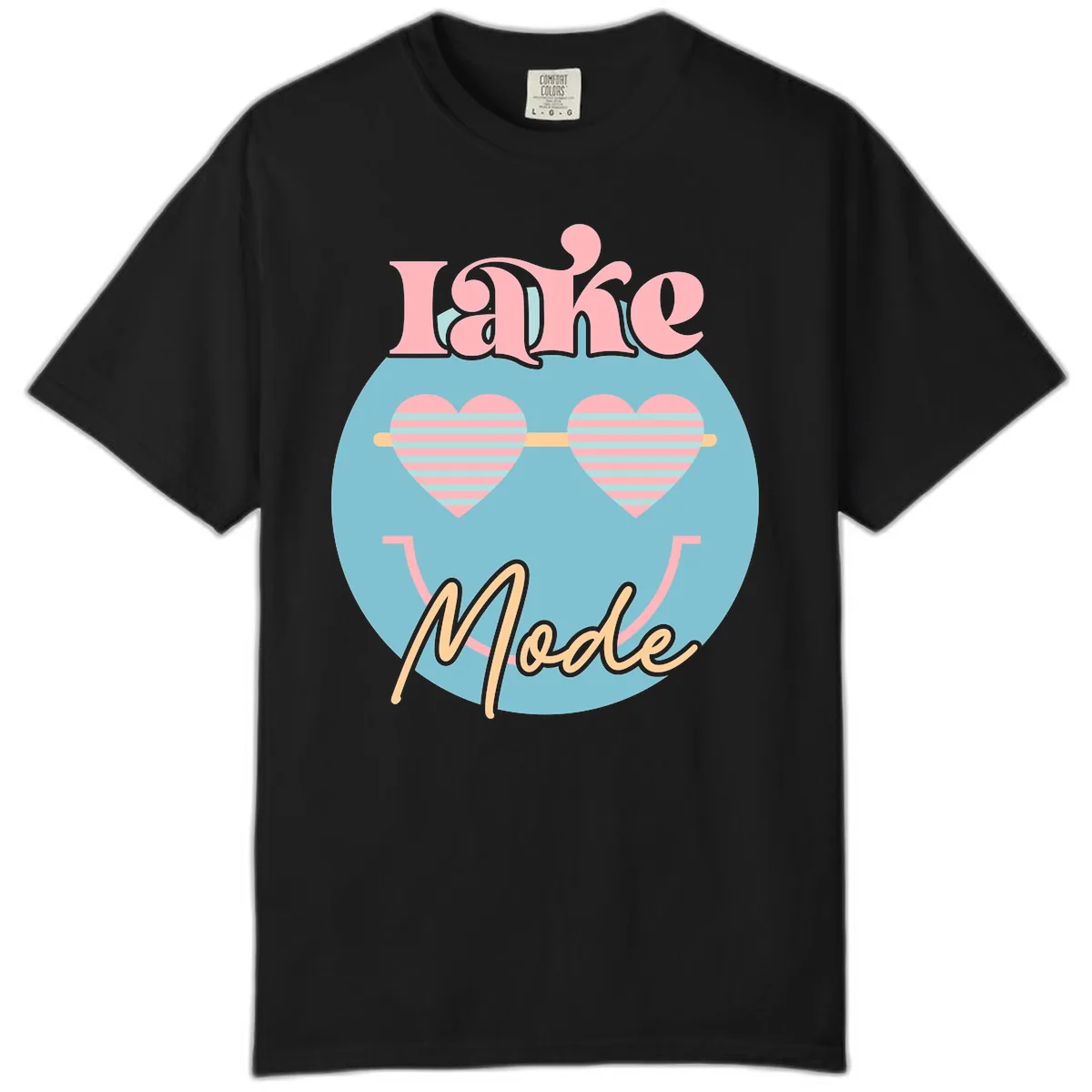 Lake Mode Retro Smiley Face Comfort Color in Black