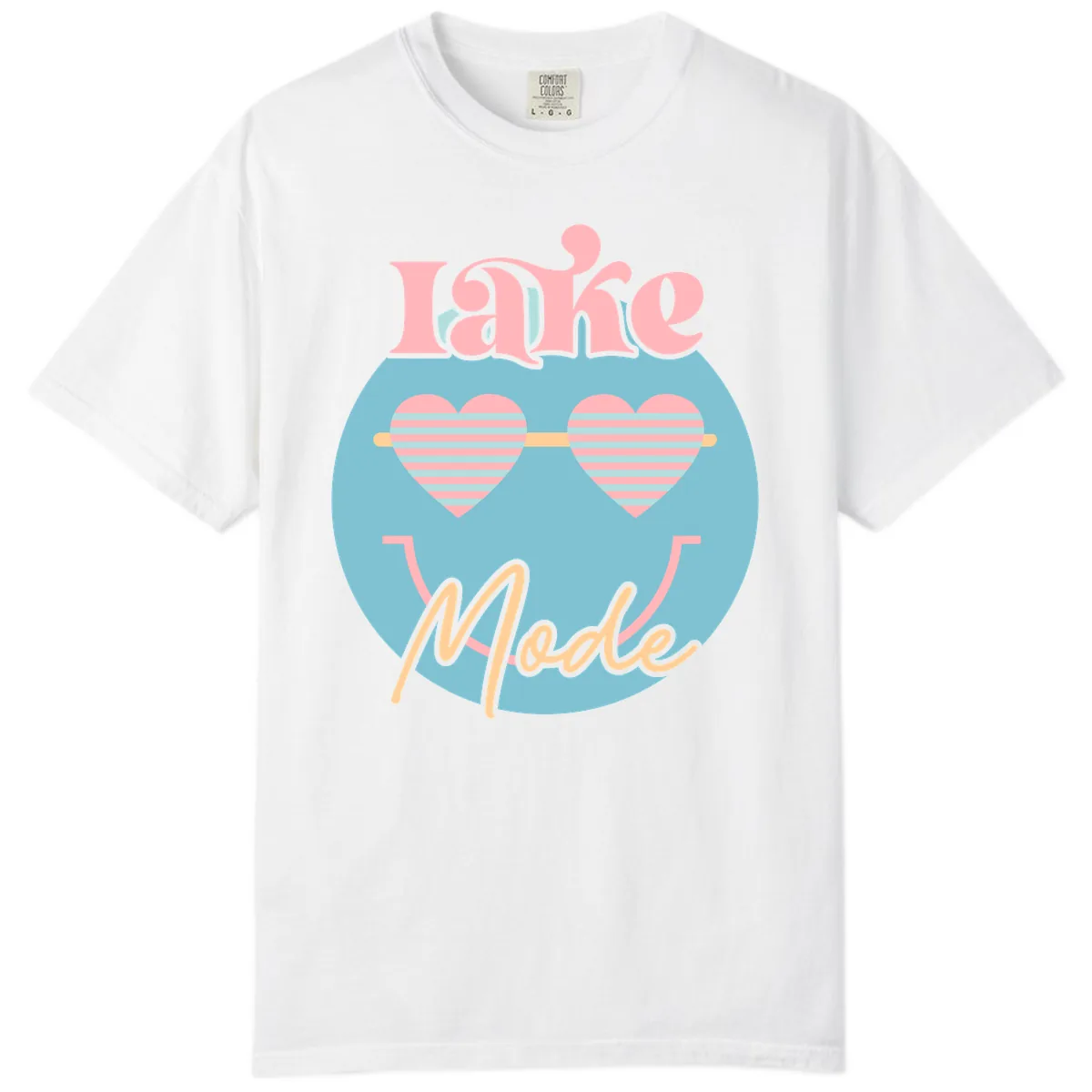 Lake Mode Retro Smiley Face Comfort Color in White