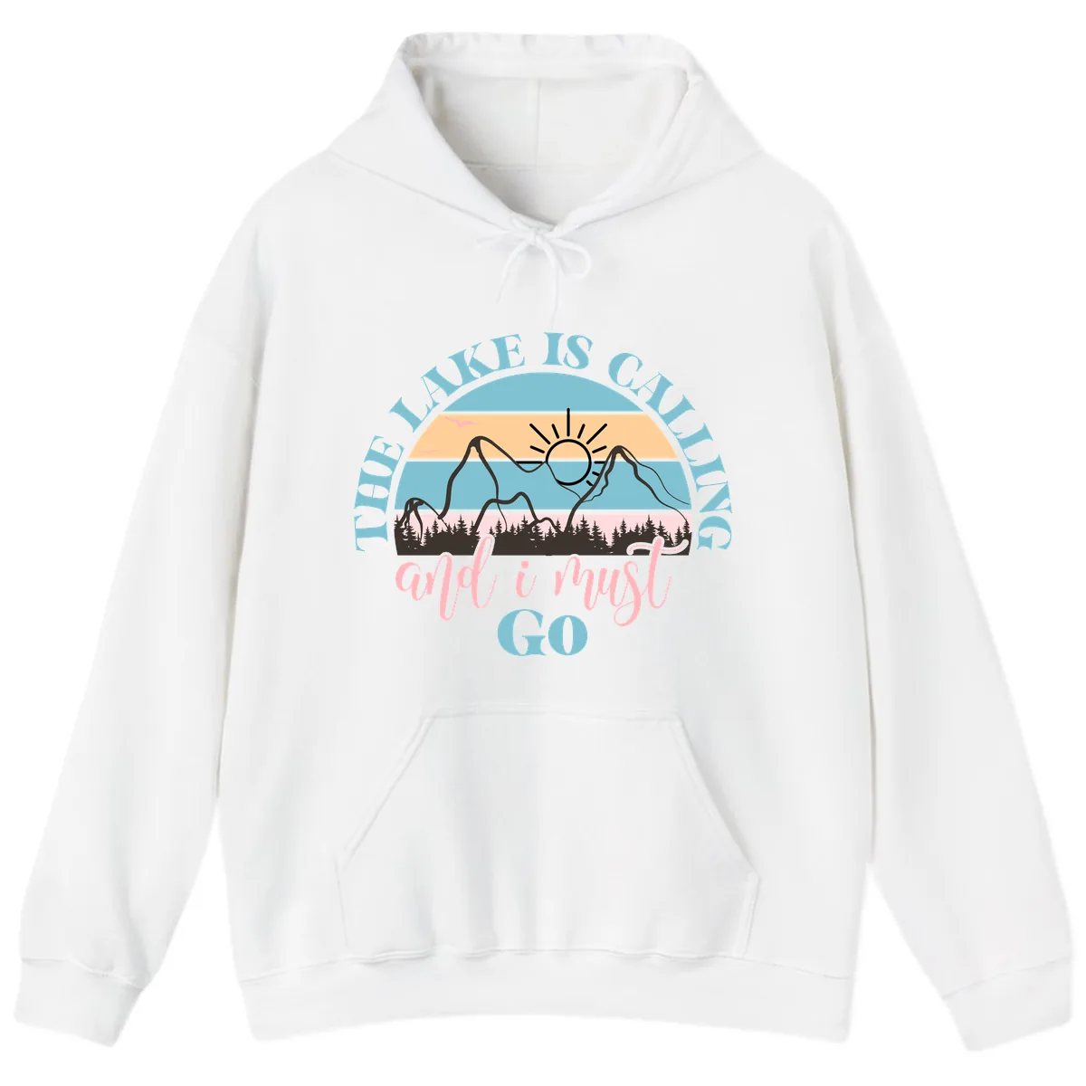 The Lake Is Calling And I Must Go Hoodie in White