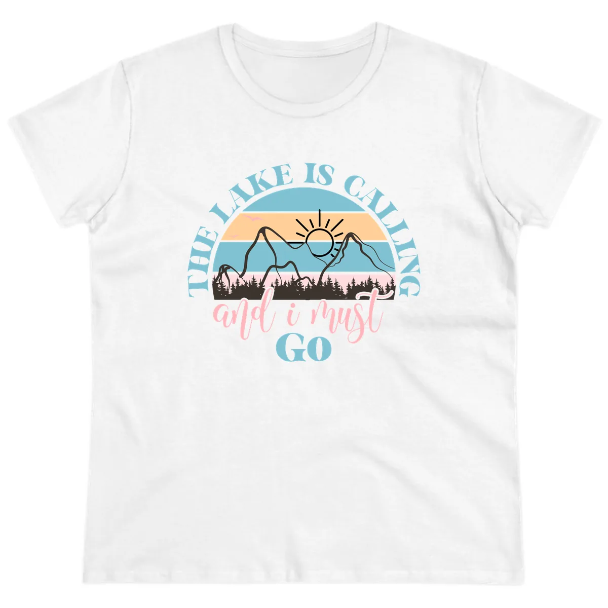 The Lake Is Calling And I Must Go Ladies Tee in White