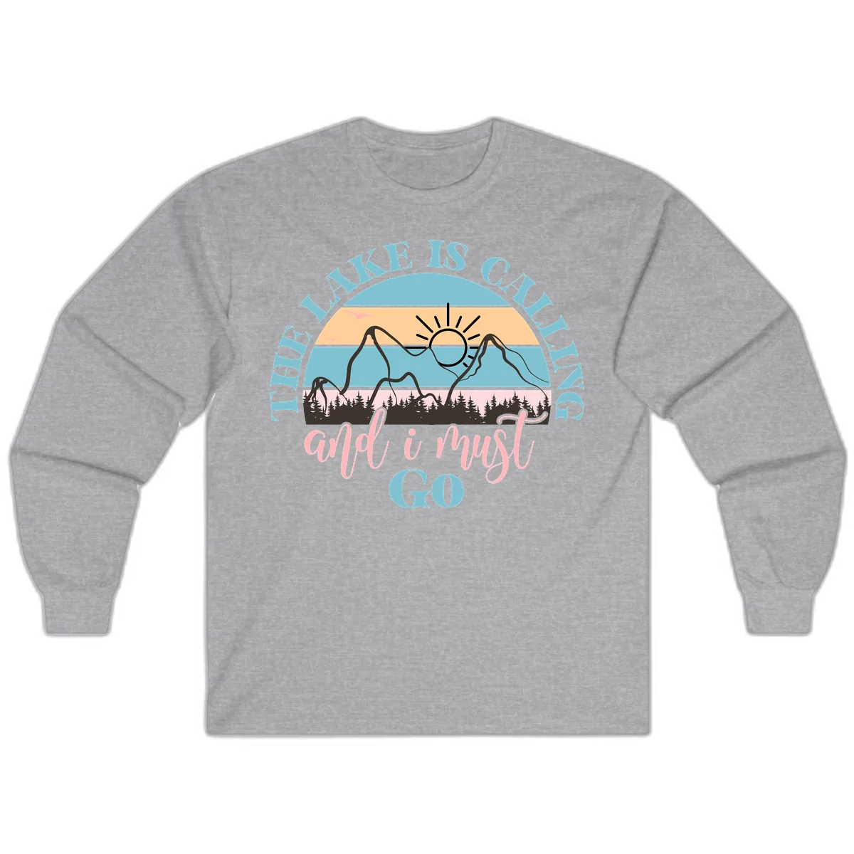 The Lake Is Calling And I Must Go Long Sleeve in Sport Grey