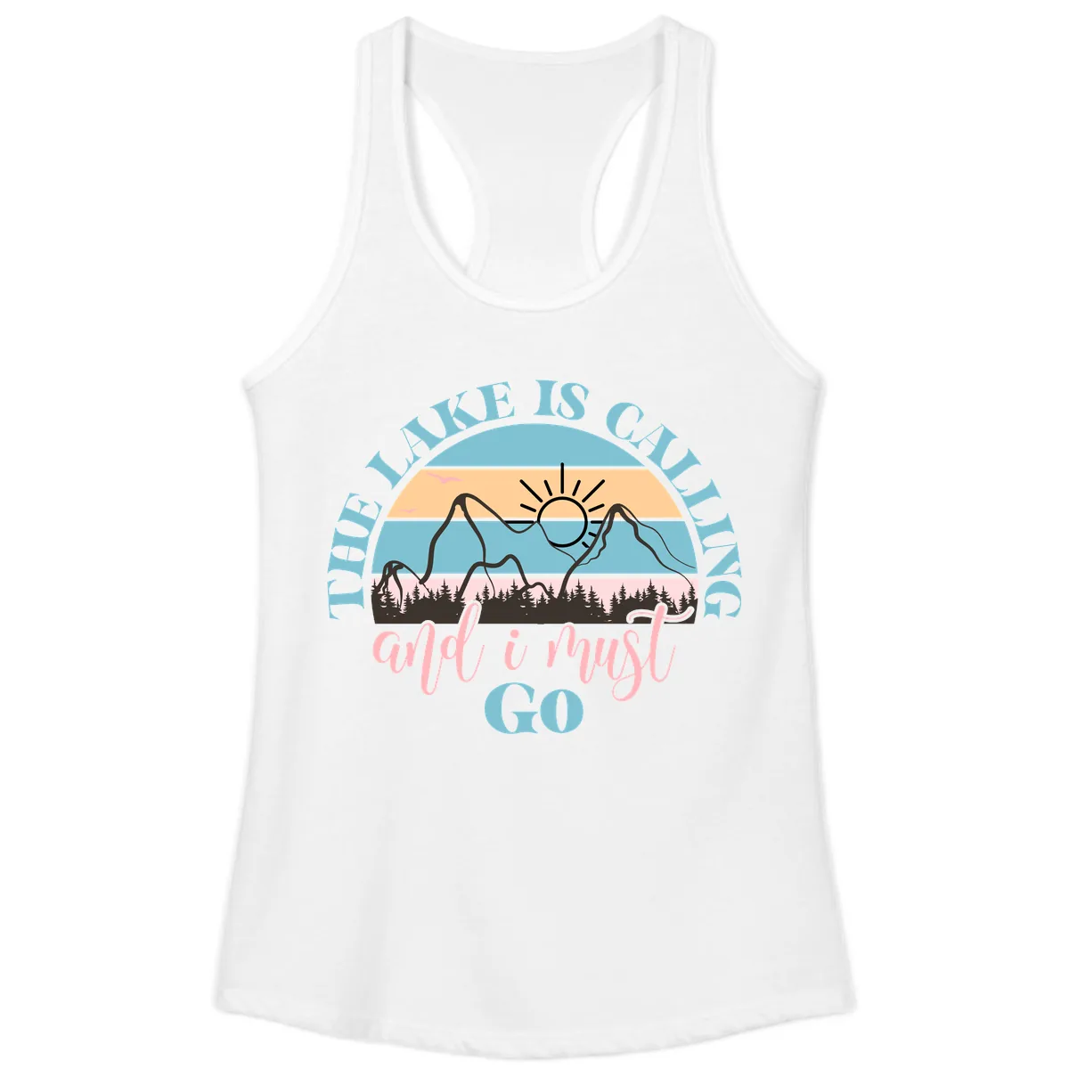The Lake Is Calling And I Must Go Ladies Tank in White