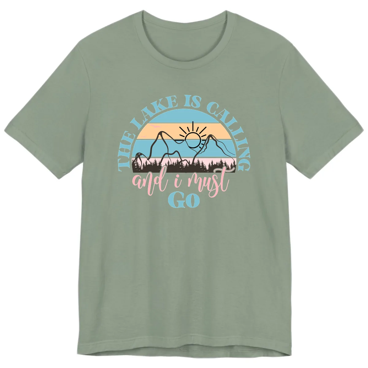 The Lake Is Calling And I Must Go Premium T-Shirt in Sage