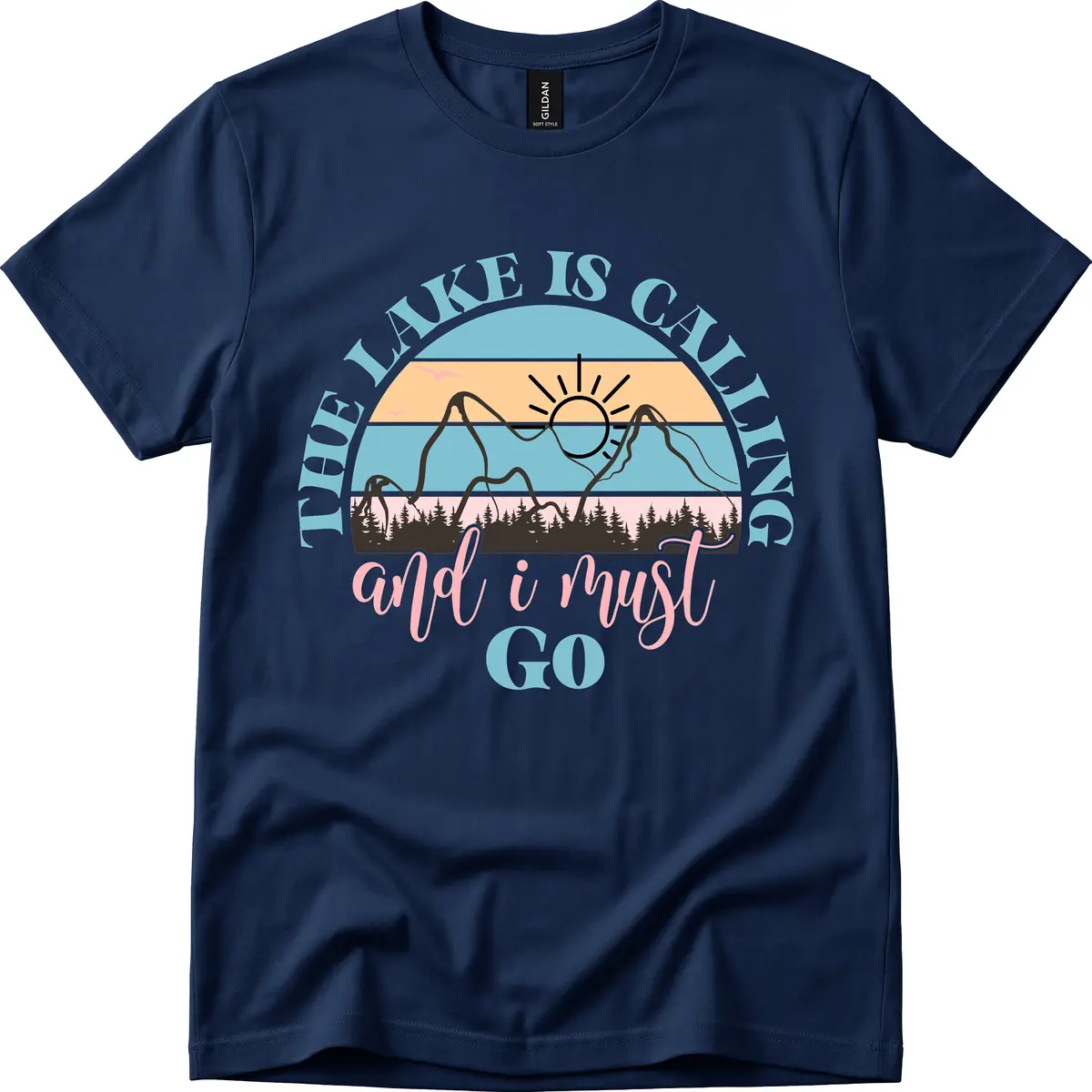 The Lake Is Calling And I Must Go T-Shirt in Navy