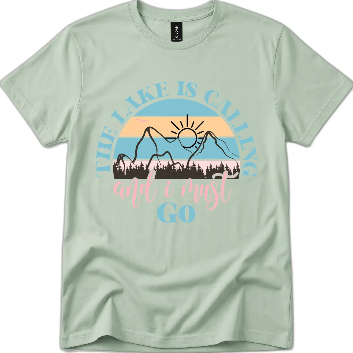 The Lake Is Calling And I Must Go T-Shirt in Sage