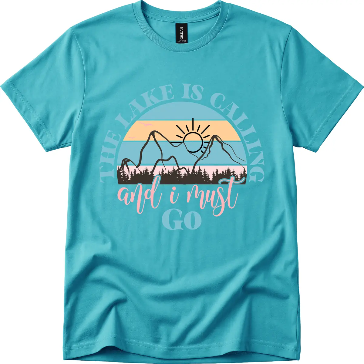 The Lake Is Calling And I Must Go T-Shirt in Tropical Blue
