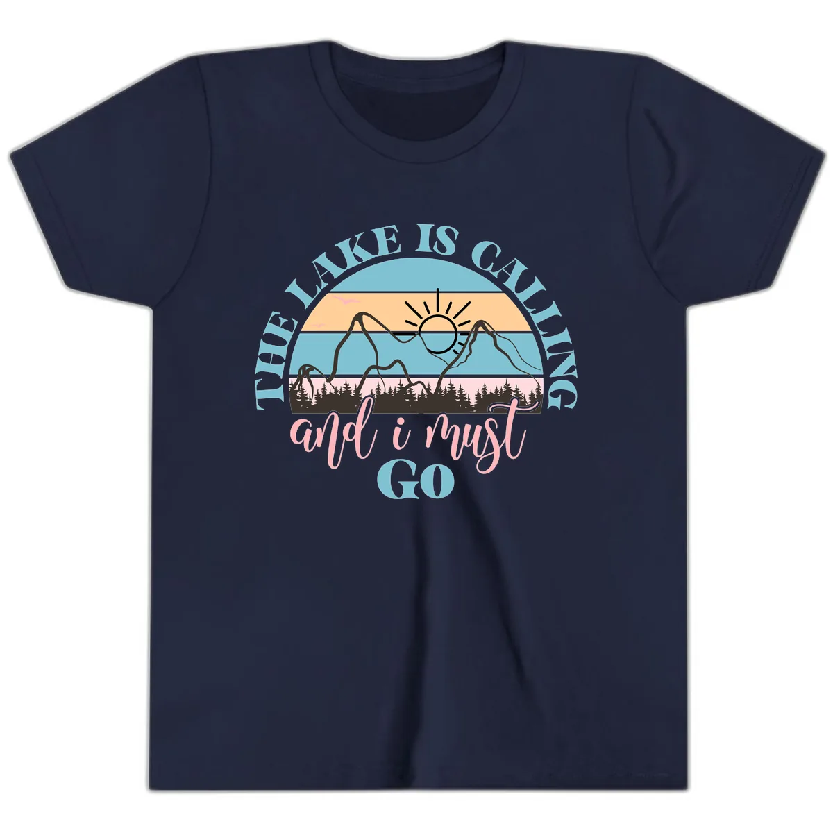The Lake Is Calling And I Must Go Youth T-Shirt in Navy