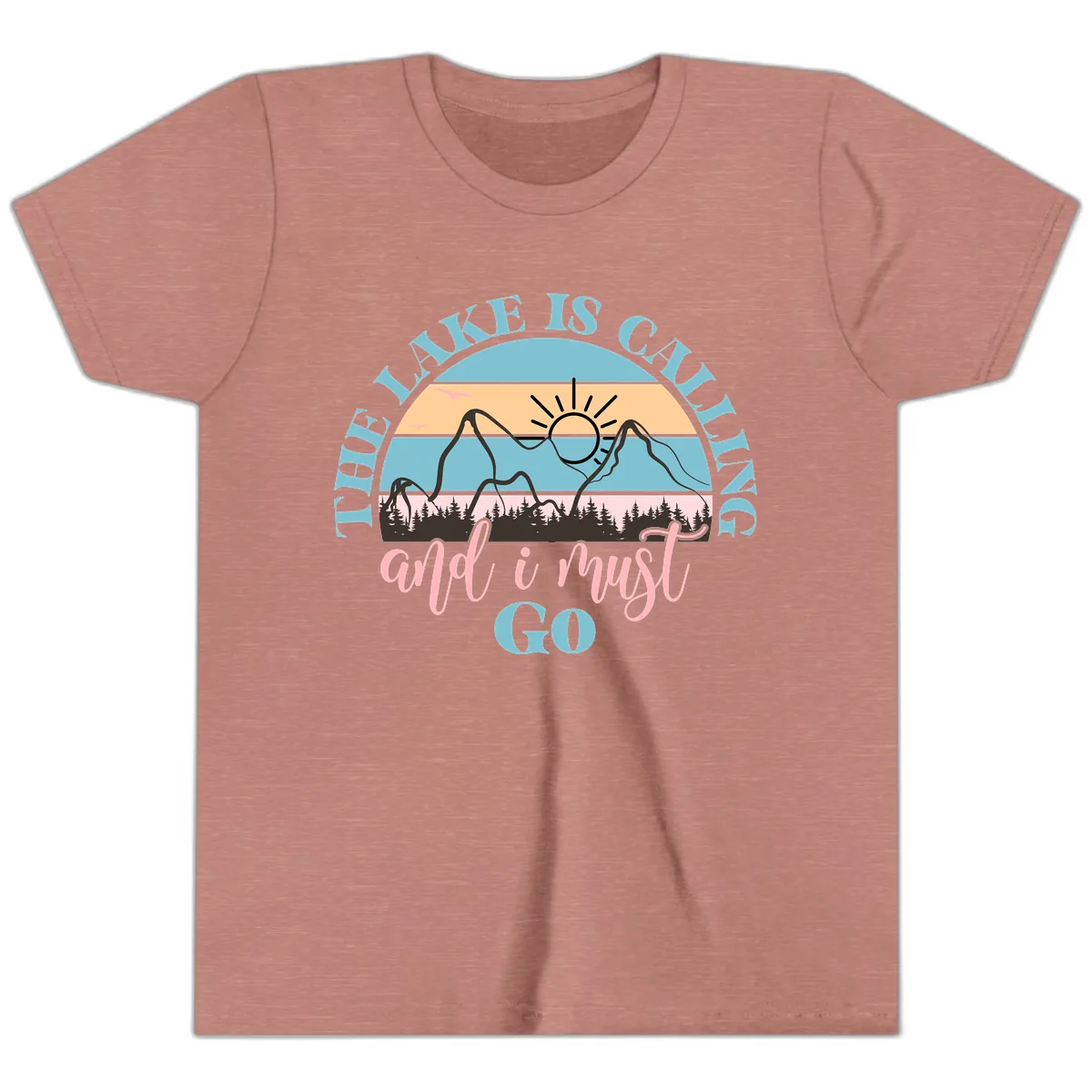 The Lake Is Calling And I Must Go Youth T-Shirt in Heather Mauve