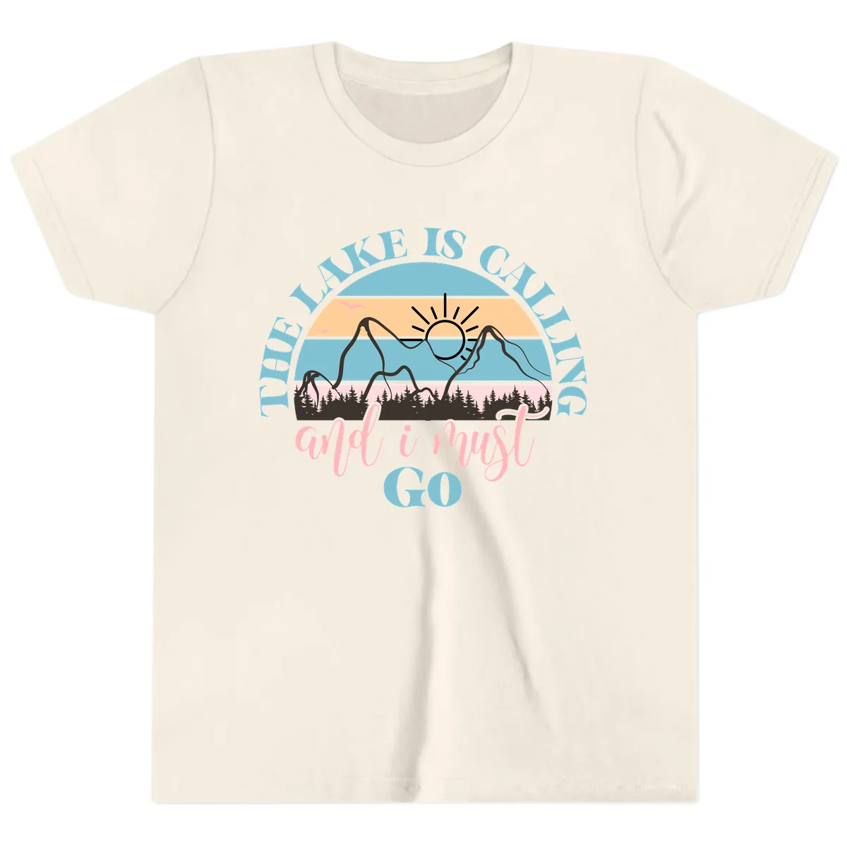 The Lake Is Calling And I Must Go Youth T-Shirt in Natural