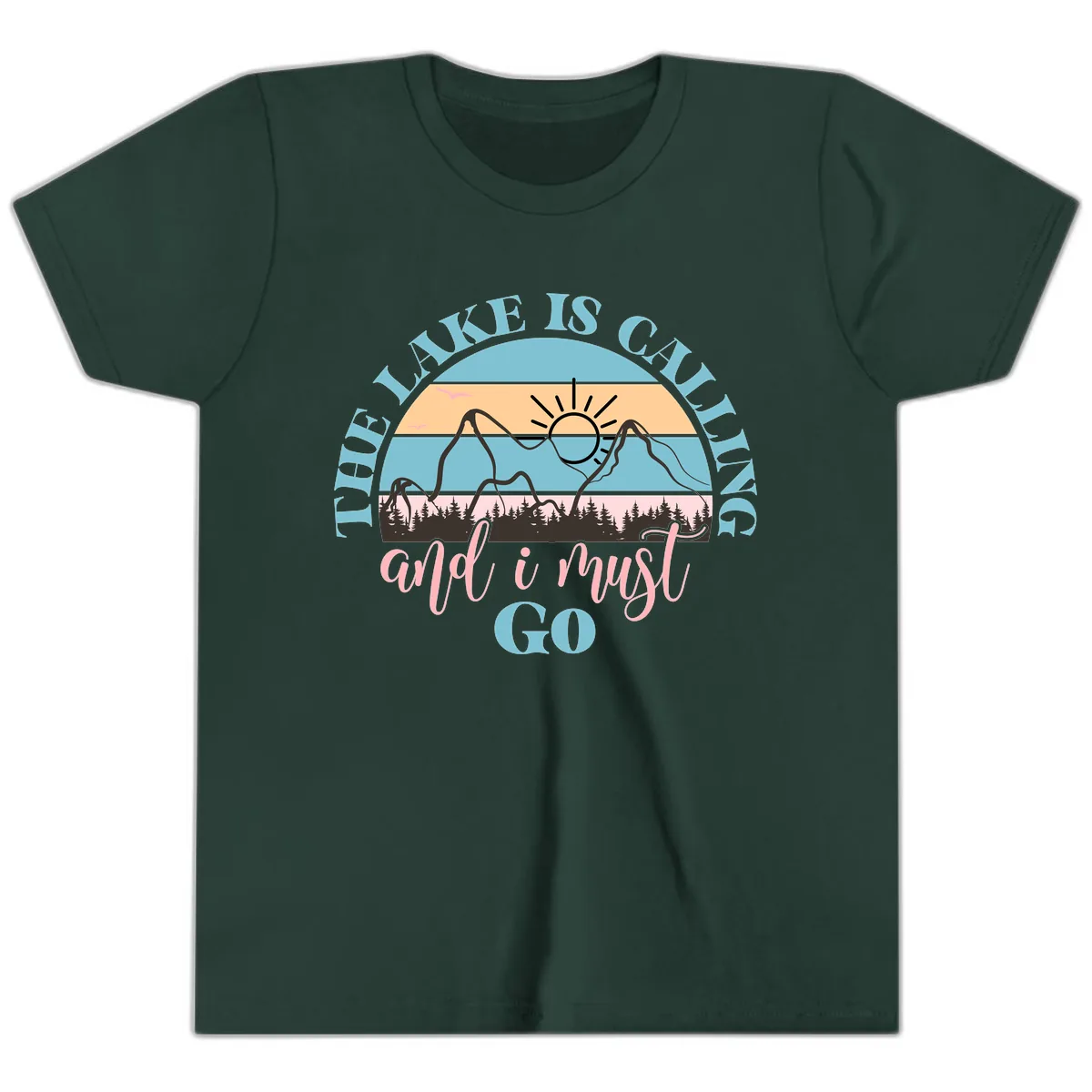 The Lake Is Calling And I Must Go Youth T-Shirt in Forest