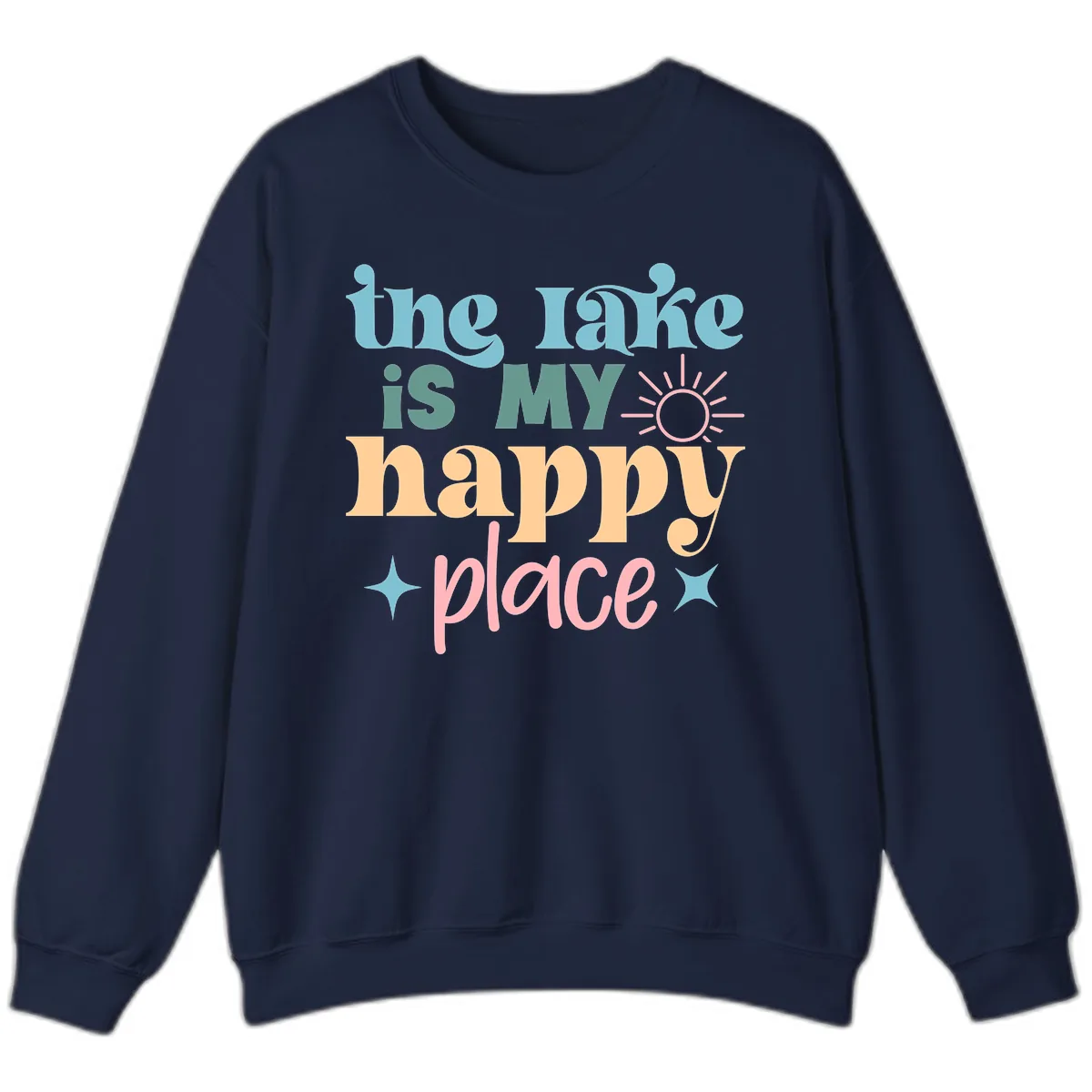 The Lake Is My Happy Place Apparel Sweatshirt in Navy