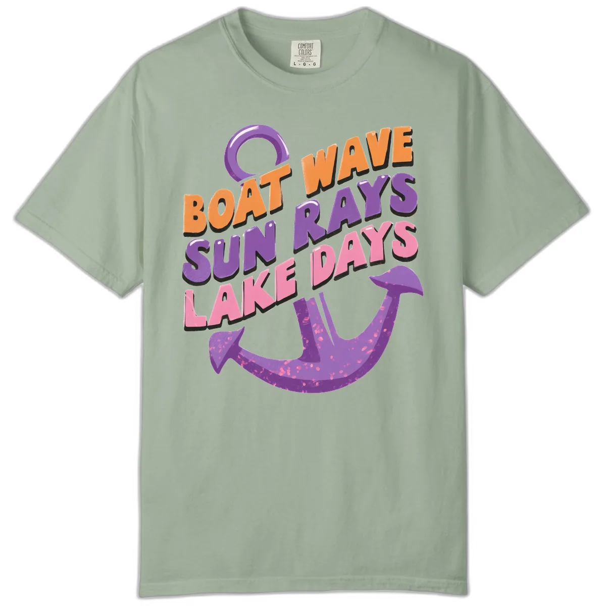 Boat Wave Sun Rays Lake Days Design Comfort Color in Bay