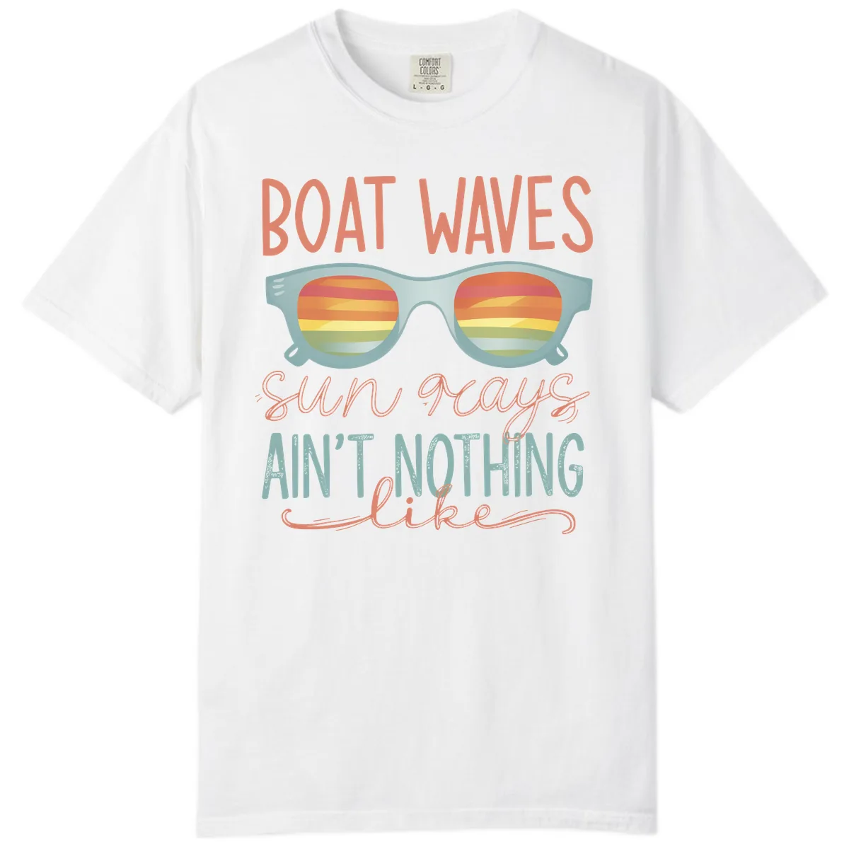 Boat Waves Sun Rays Ain't Nothing Like Comfort Color in White