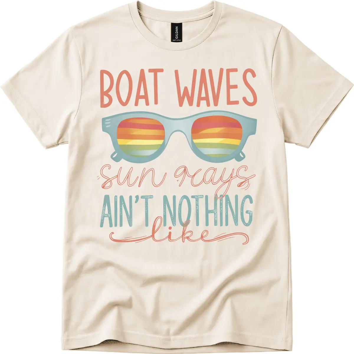 Boat Waves Sun Rays Ain't Nothing Like T-Shirt in Natural