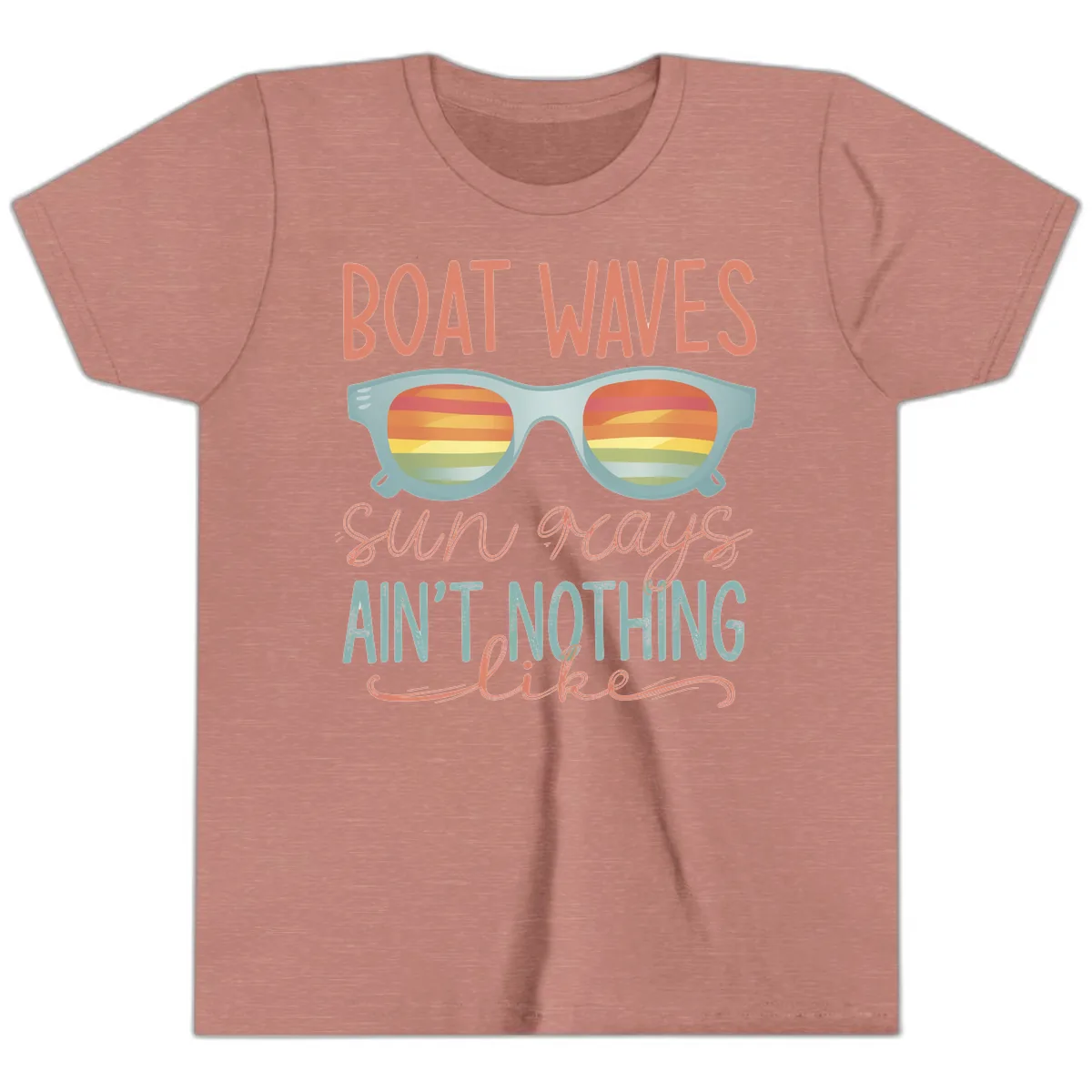 Boat Waves Sun Rays Ain't Nothing Like Youth T-Shirt in Heather Mauve
