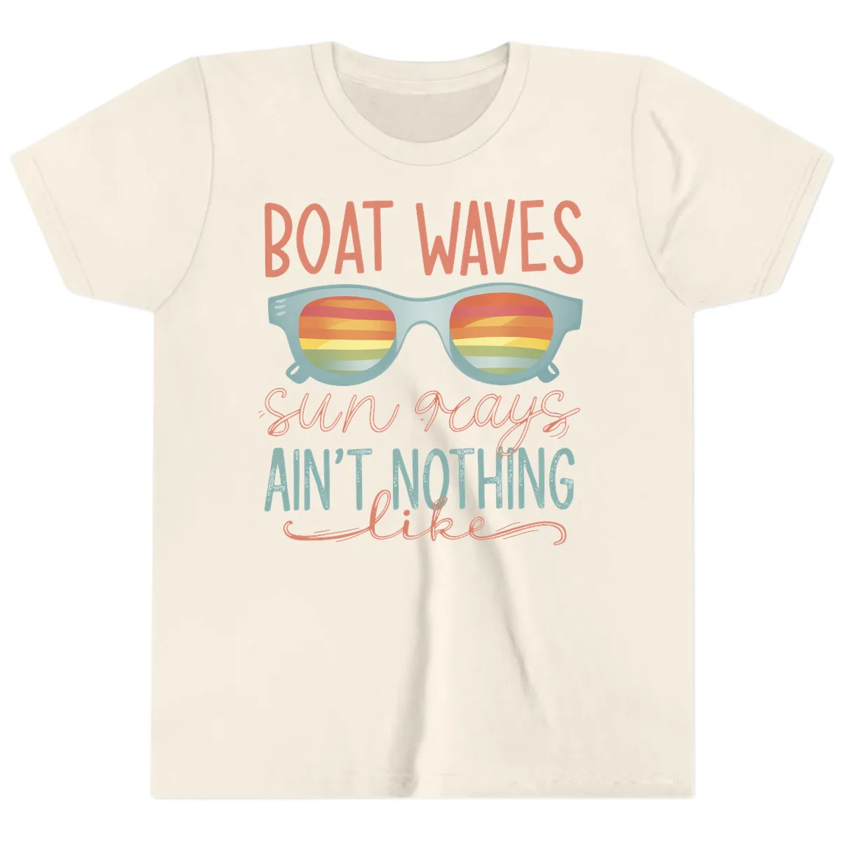 Boat Waves Sun Rays Ain't Nothing Like Youth T-Shirt in Natural