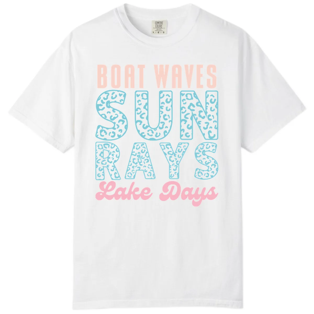 Boat Waves Sun Rays Lake Days Design Comfort Color in White