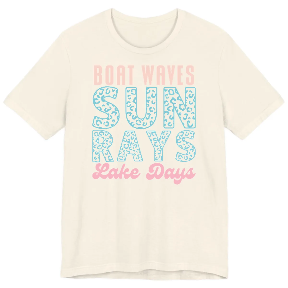 Boat Waves Sun Rays Lake Days Design Premium T-Shirt in Natural