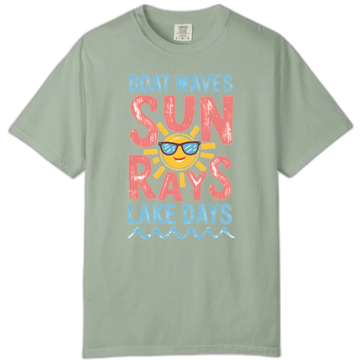 Boat Waves Sun Rays Lake Days Comfort Color in Bay