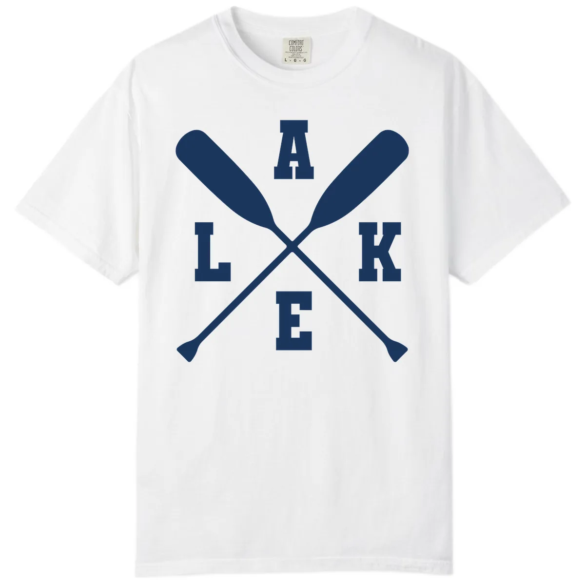 Lake Life Crossed Oars Design Comfort Color in White