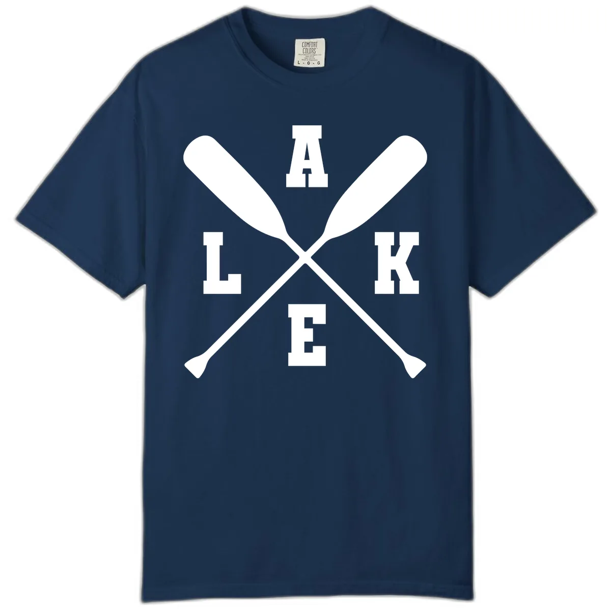 Lake Life Crossed Oars Design Comfort Color in Navy
