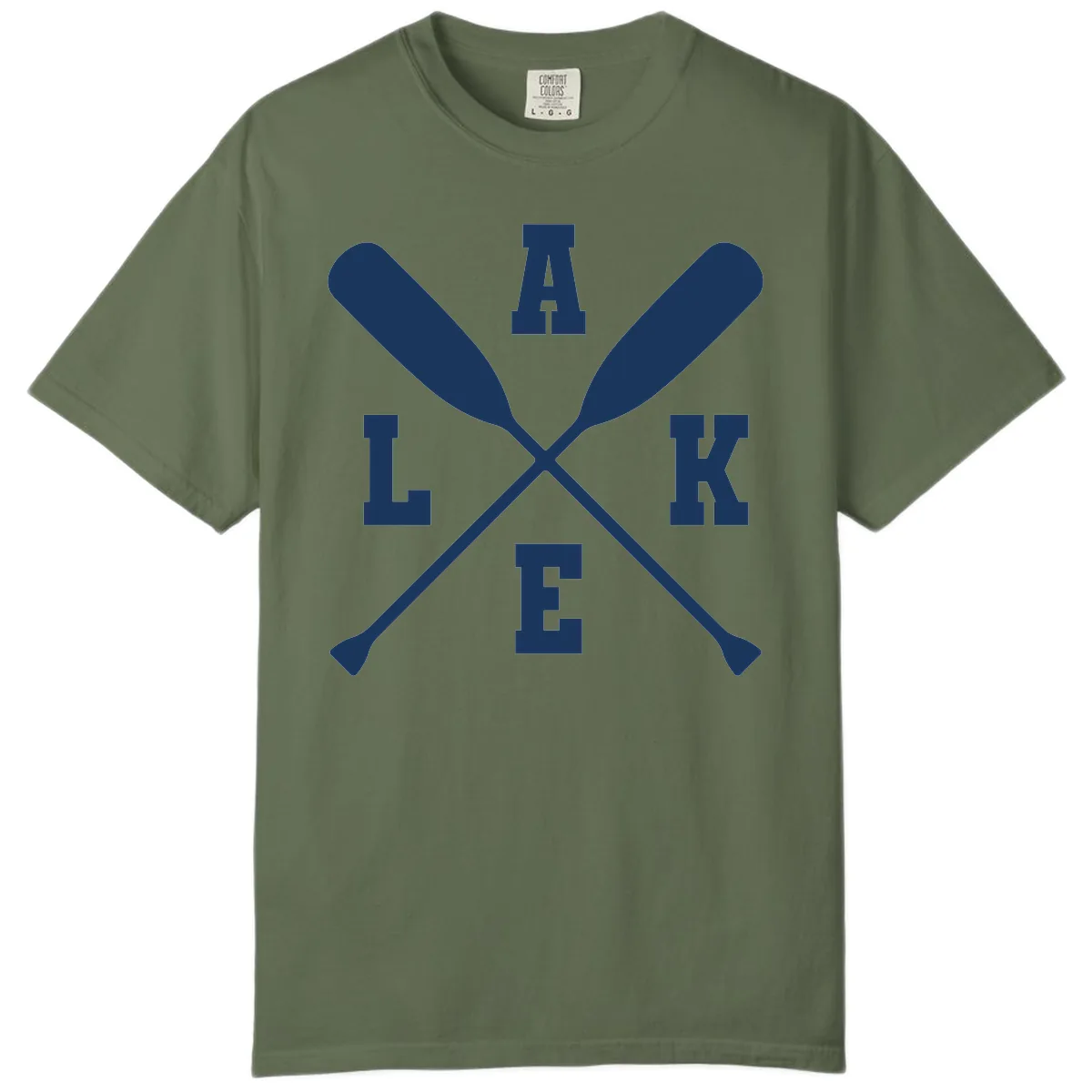 Lake Life Crossed Oars Design Comfort Color in Sage