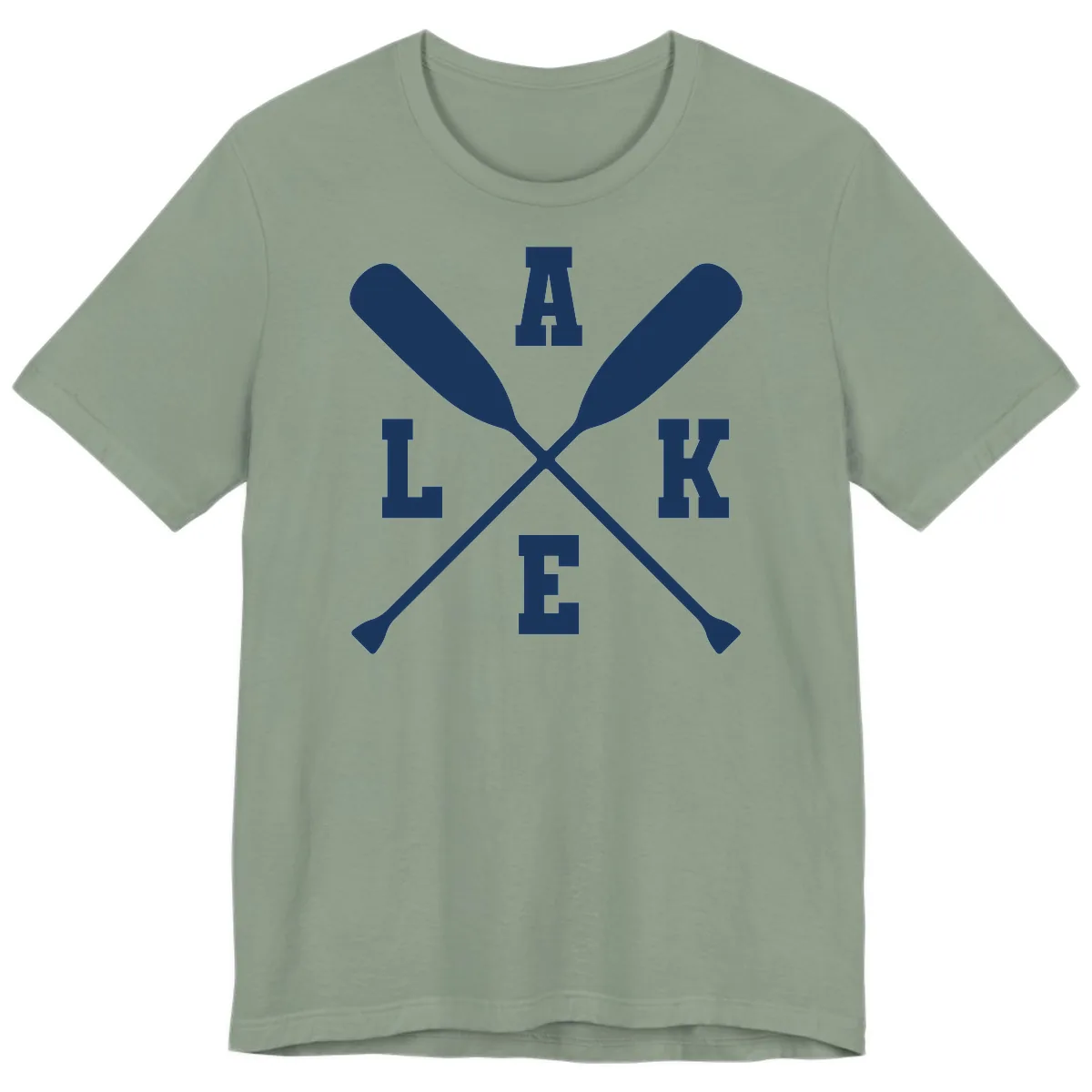 Lake Life Crossed Oars Design Premium T-Shirt in Sage