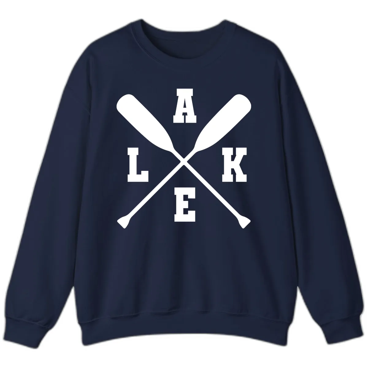 Lake Life Crossed Oars Design Sweatshirt in Navy