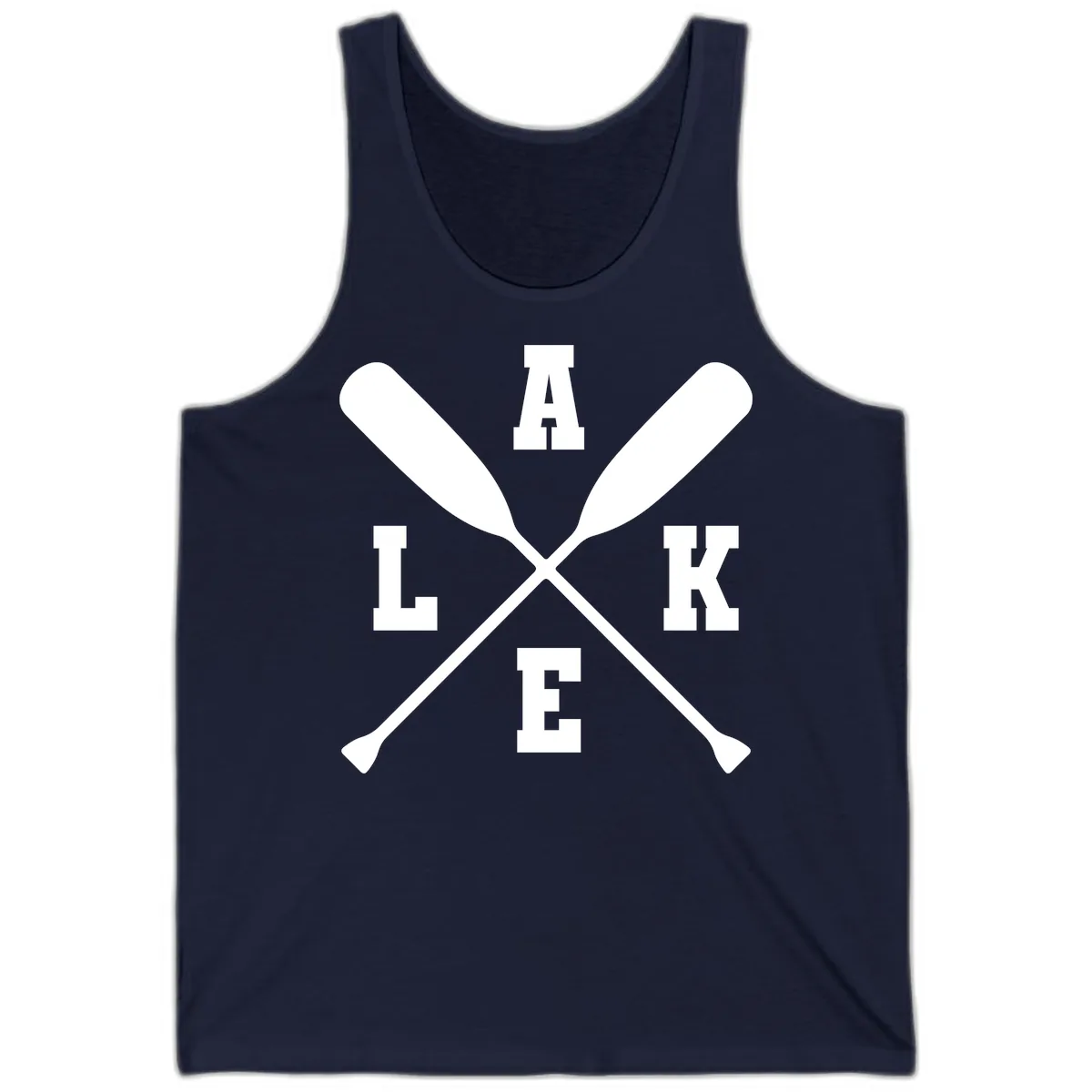 Lake Life Crossed Oars Design Tank in Navy