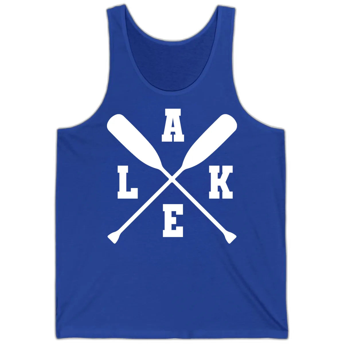Lake Life Crossed Oars Design Tank in True Royal