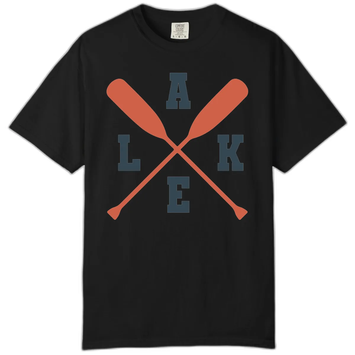 Oar Crossed Lake Life Emblem Comfort Color in Black