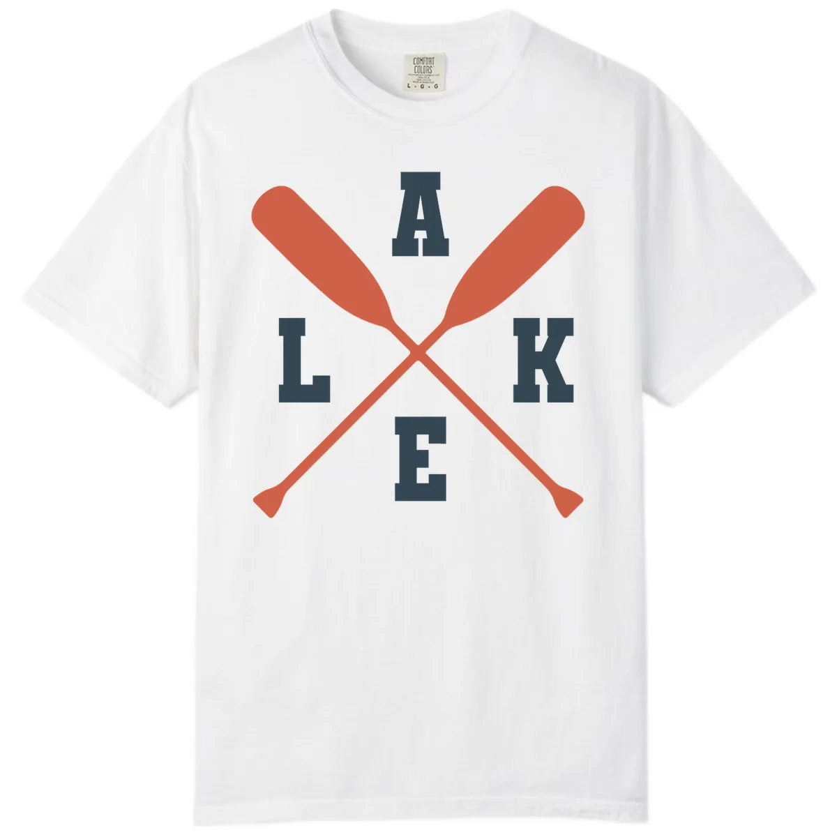Oar Crossed Lake Life Emblem Comfort Color in White