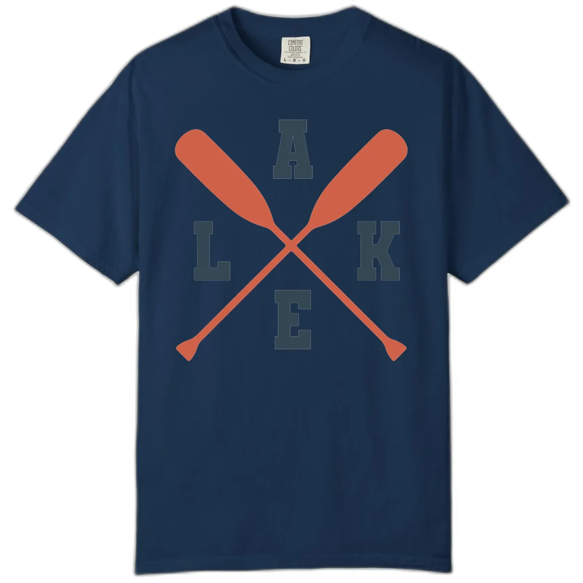 Oar Crossed Lake Life Emblem Comfort Color in Navy