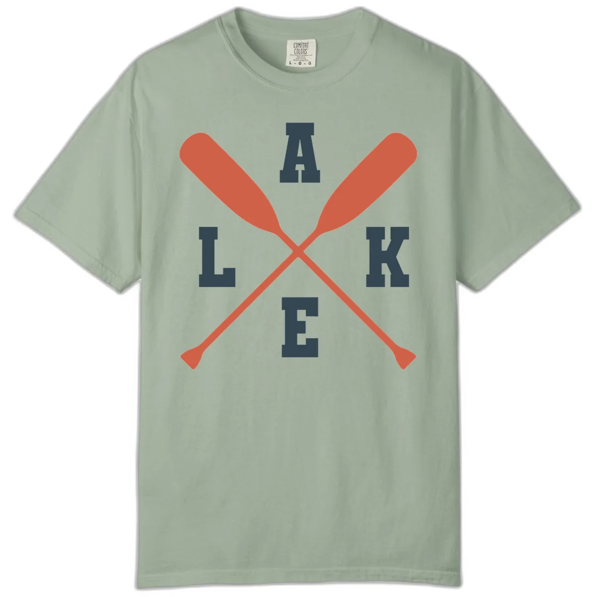 Oar Crossed Lake Life Emblem Comfort Color in Bay