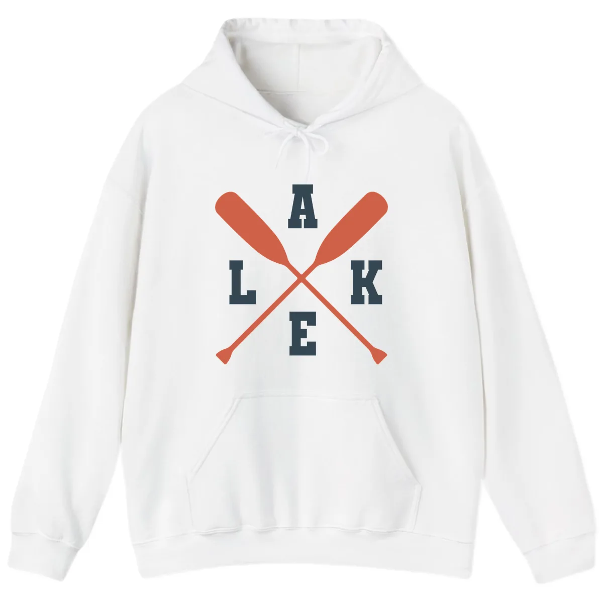Oar Crossed Lake Life Emblem Hoodie in White