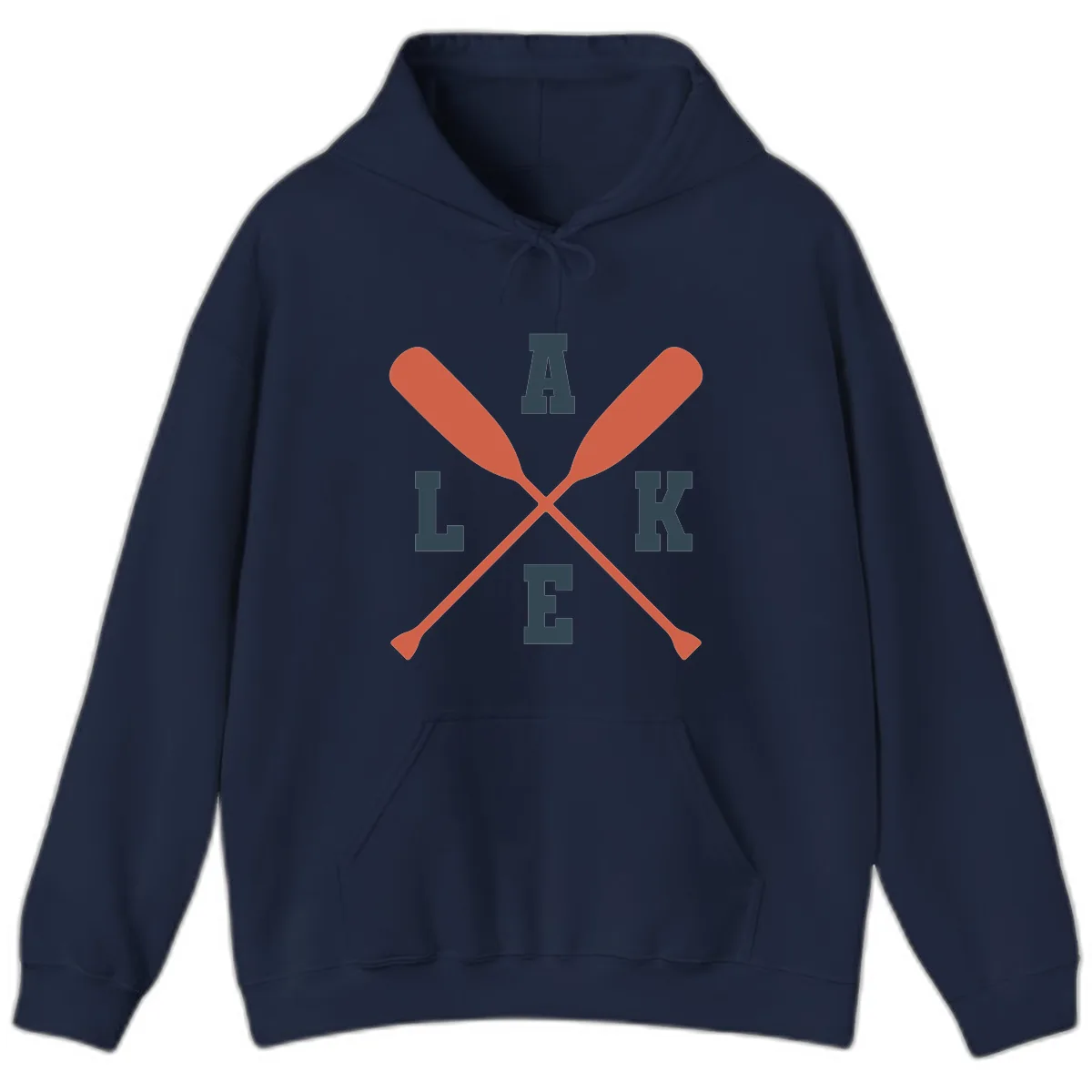 Oar Crossed Lake Life Emblem Hoodie in Navy