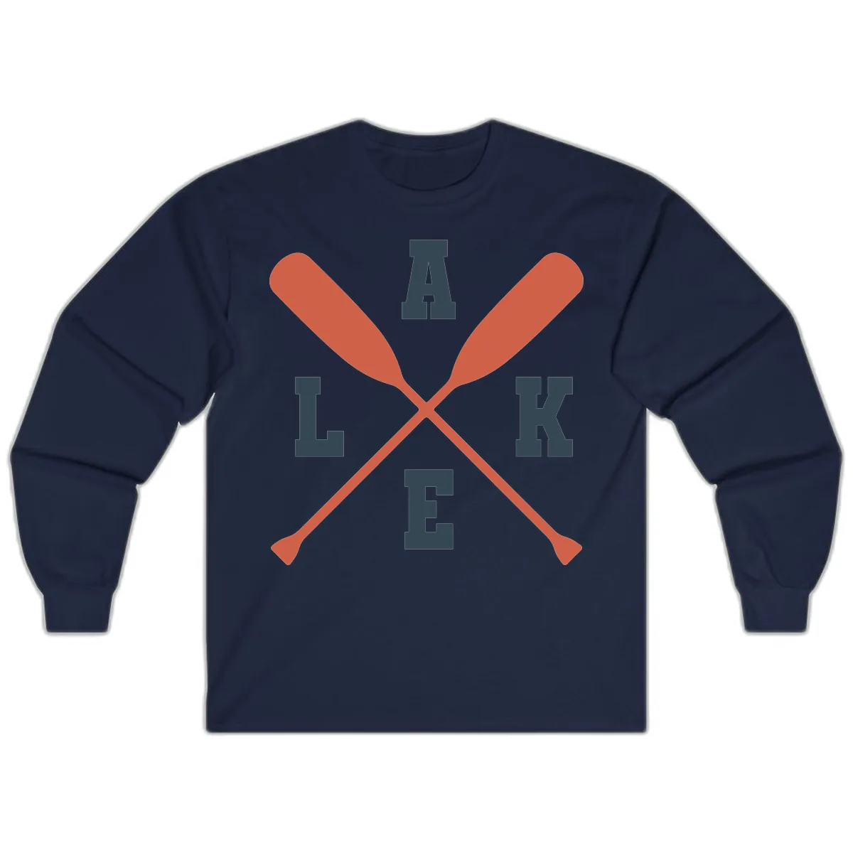 Oar Crossed Lake Life Emblem Long Sleeve in Navy