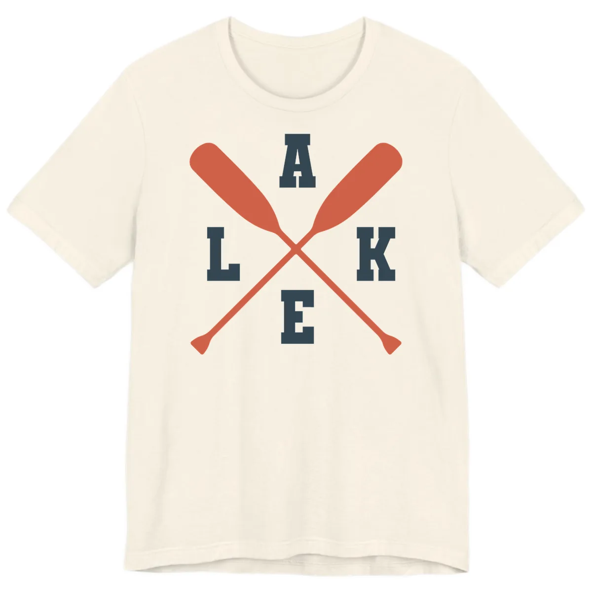 Oar Crossed Lake Life Emblem Premium T-Shirt in Natural