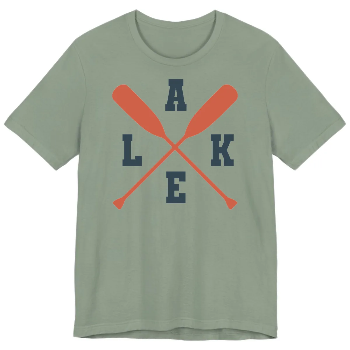 Oar Crossed Lake Life Emblem Premium T-Shirt in Sage