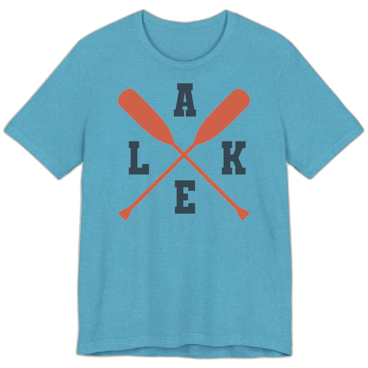 Oar Crossed Lake Life Emblem Premium T-Shirt in Heather Aqua