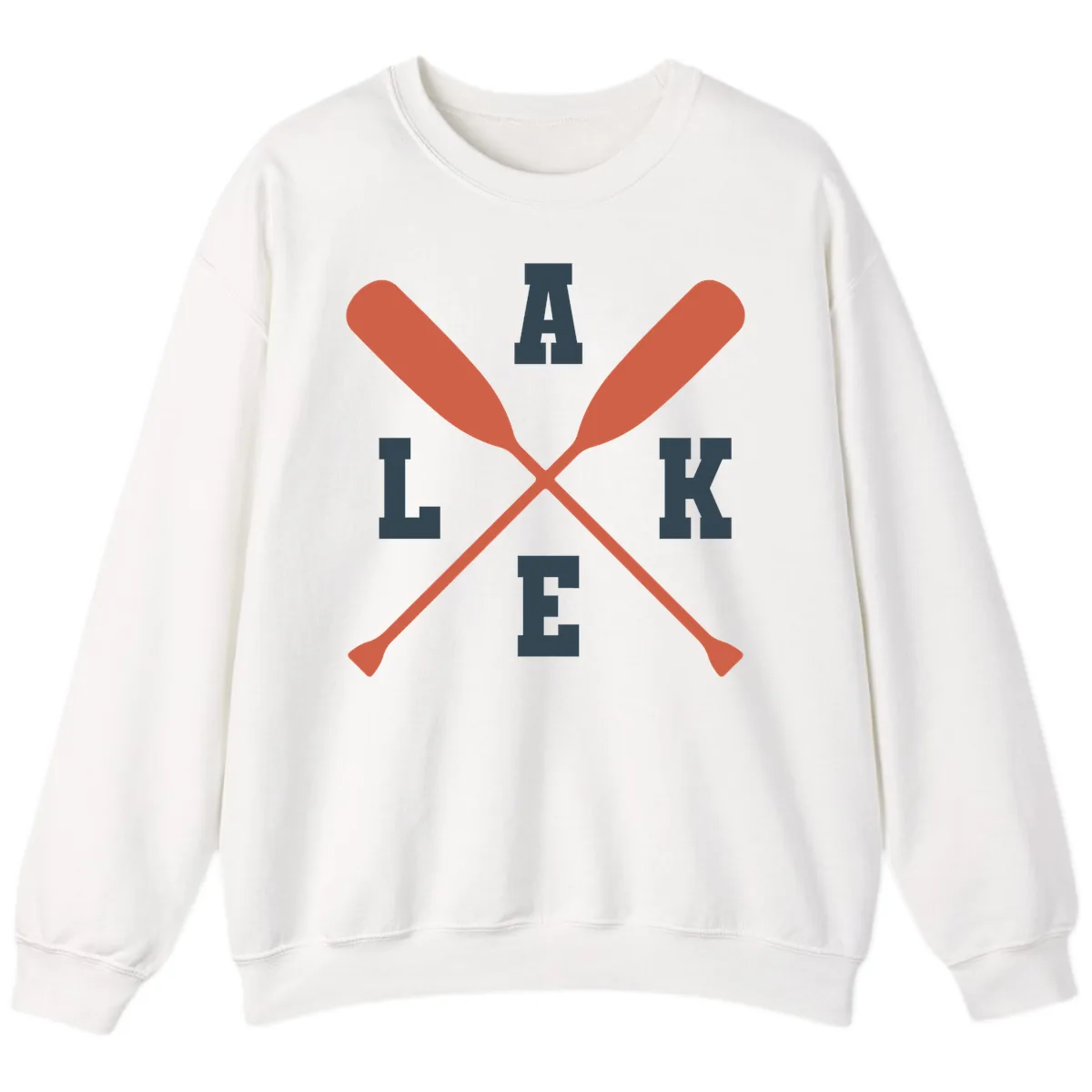 Oar Crossed Lake Life Emblem Sweatshirt in White