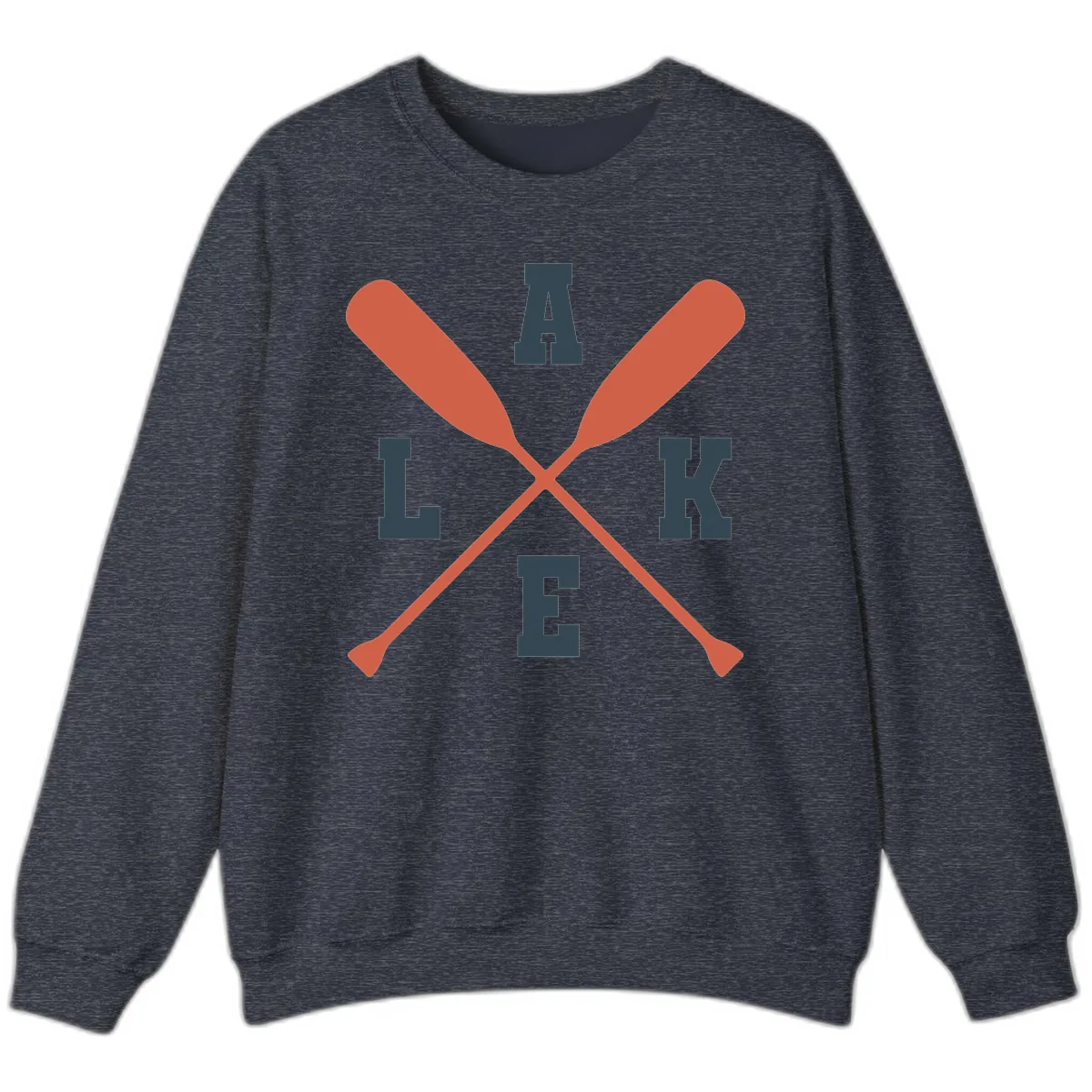 Oar Crossed Lake Life Emblem Sweatshirt in Heather Sport Dark Navy